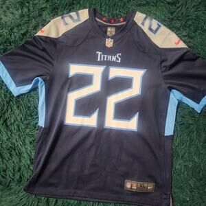 Nike NFL Derrick Henry #22 Tennessee Titans Jersey Navy Blue XL On Field